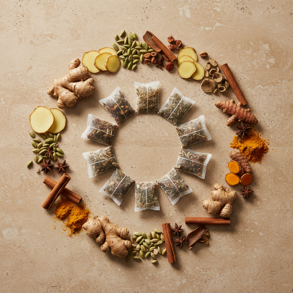 Flat Lay Botanical Composition